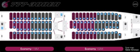 Seat Map Qatar Airways Boeing B777 300ER 358pax .